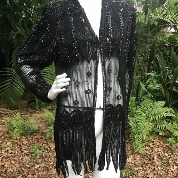 Vintage beaded and sequins cardigan 90s